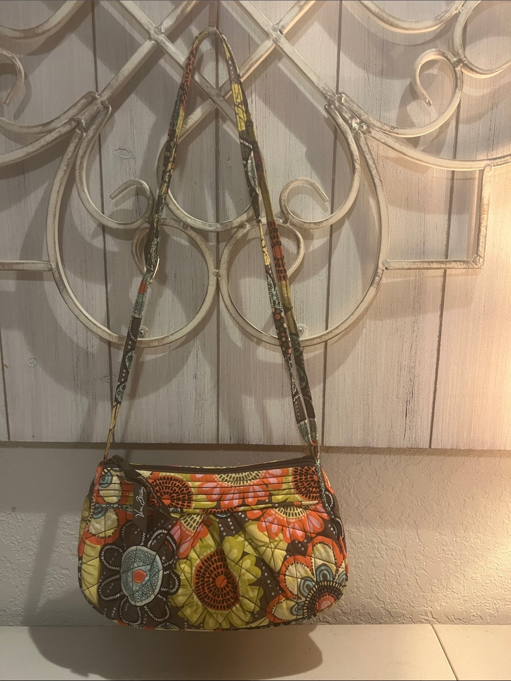 Vera Bradley Retro Flower Shower Frannie Crossbody Purse